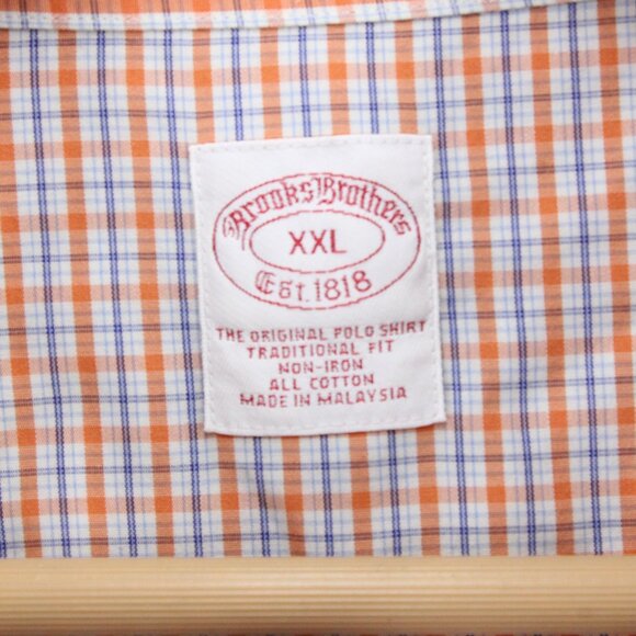 Brook Brothers Shirt Mens 2XL Multicolor Plaid Short Sleeve Button Down Collared - Picture 6 of 9